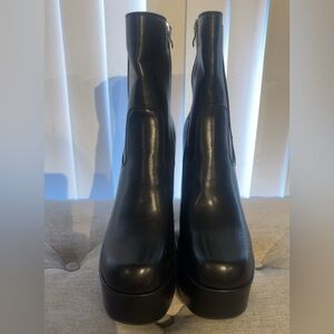 Black Leather Ankle Boots